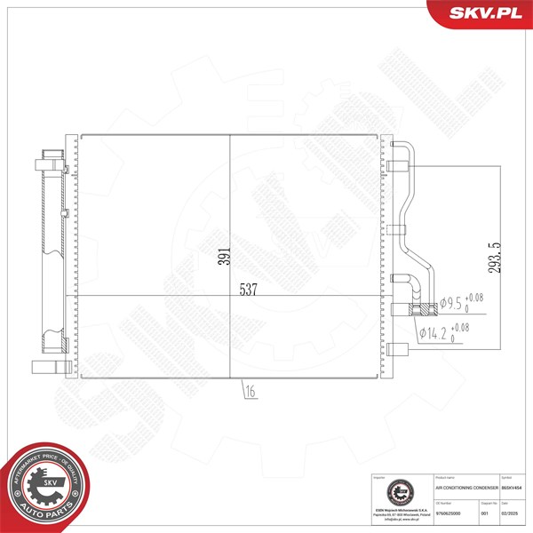 Kondensaattori, ilmastointilaite ESEN SKV ESEN SKV