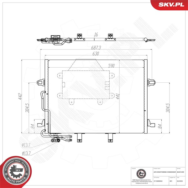 Kondensaattori, ilmastointilaite ESEN SKV ESEN SKV