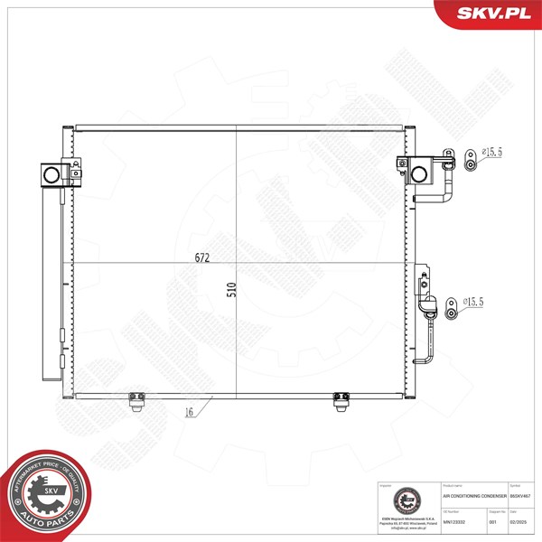 Kondensaattori, ilmastointilaite ESEN SKV ESEN SKV