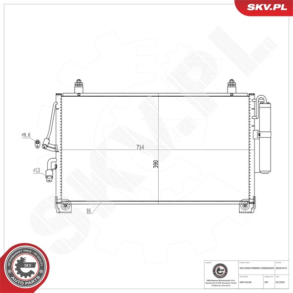 Kondensaattori, ilmastointilaite ESEN SKV ESEN SKV