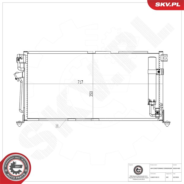 Kondensaattori, ilmastointilaite ESEN SKV ESEN SKV