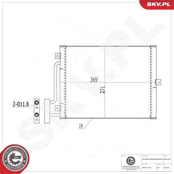 Kondensaattori, ilmastointilaite ESEN SKV ESEN SKV
