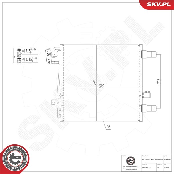 Kondensaattori, ilmastointilaite ESEN SKV ESEN SKV