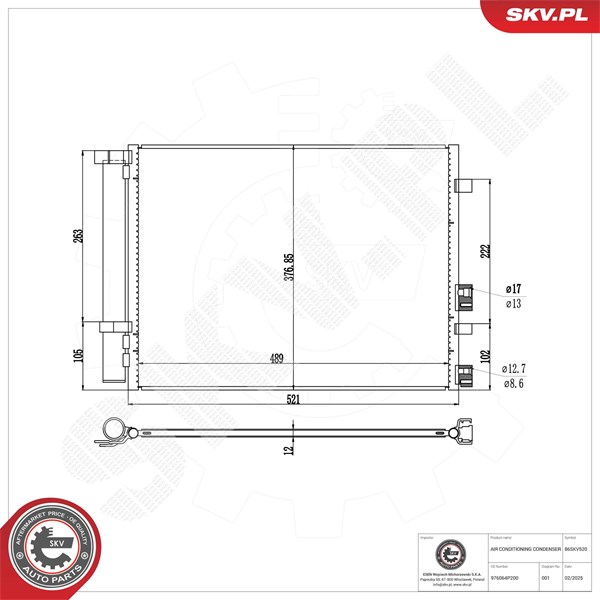 Kondensaattori, ilmastointilaite ESEN SKV ESEN SKV