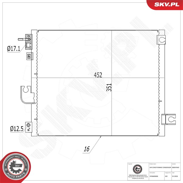 Kondensaattori, ilmastointilaite ESEN SKV ESEN SKV