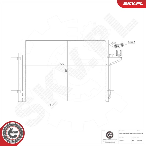 Kondensaattori, ilmastointilaite ESEN SKV ESEN SKV
