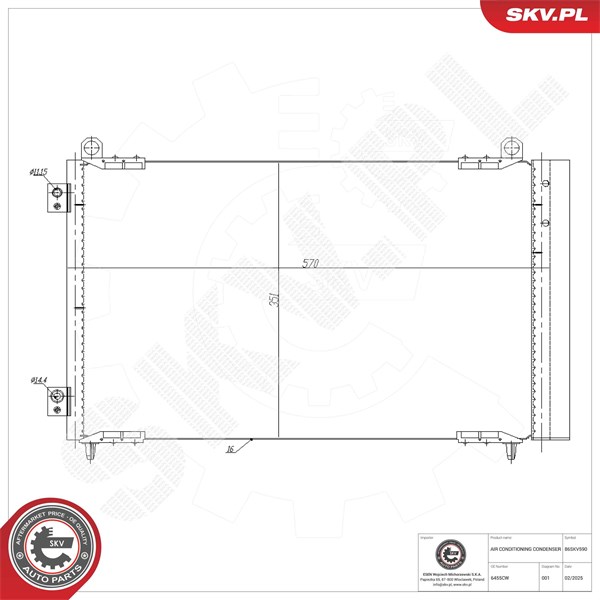 Kondensaattori, ilmastointilaite ESEN SKV ESEN SKV