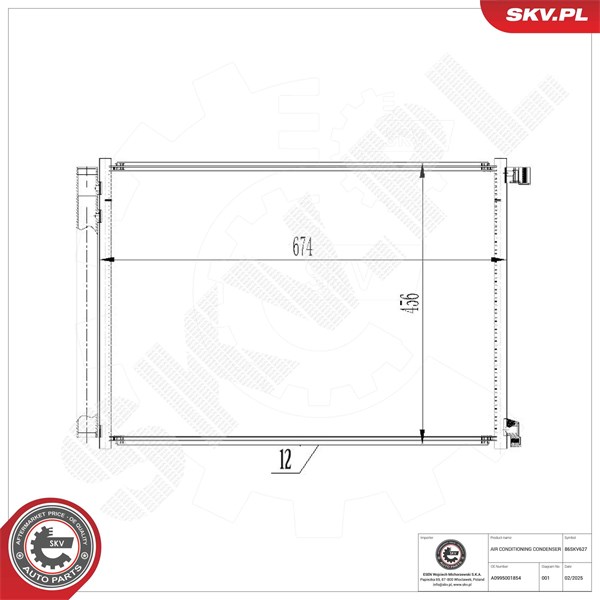 Kondensaattori, ilmastointilaite ESEN SKV ESEN SKV