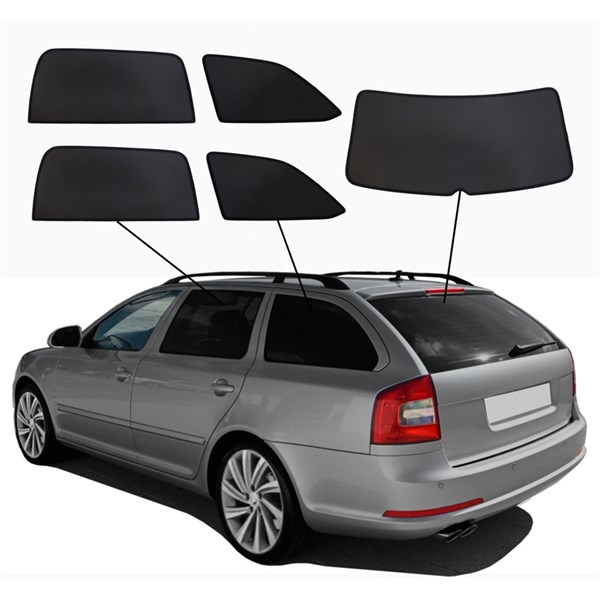 Aurinkosuojat SunClip Skoda Octavia II Combi 2004–2013 musta, Tak SunClip