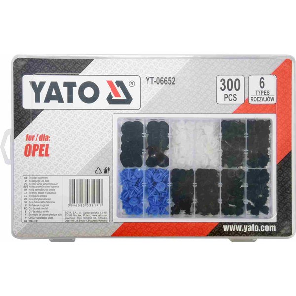 Opel-klipsien valikoima, 300 kpl YATO Yato