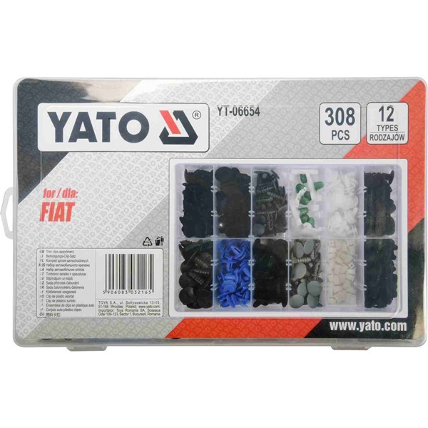 Klipsien lajitelma Fiat 308 kpl YATO Yato