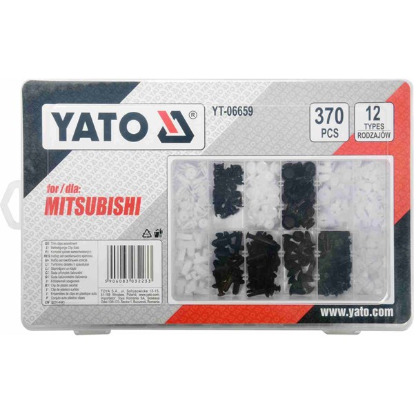Mitsubishi klipsien lajitelma 370 kpl YATO Yato