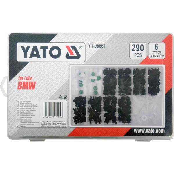 BMW-klipsien lajitelma, 290 kpl YATO Yato