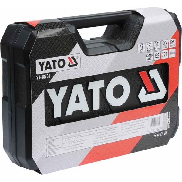 Hylsyavainsarja 1/4" ja 1/2" 77 osaa YATO Yato