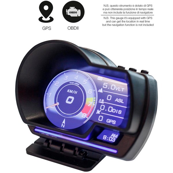 Digitaalinen mittaristo – Head-up-näyttö – OBDII + GPS SIMONI RAC Simoni Racing