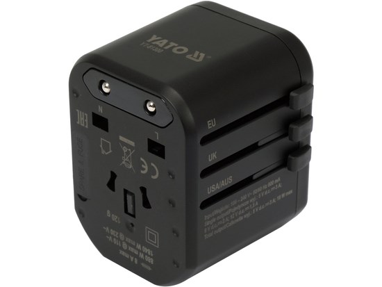 Matka-adapteri USB:llä ja 20W pikalaturilla YATO Yato
