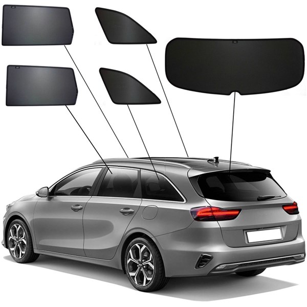 Aurinkosuojat SunClip Kia Ceed 2018– 5 osaa taka musta, Takana SU SunClip