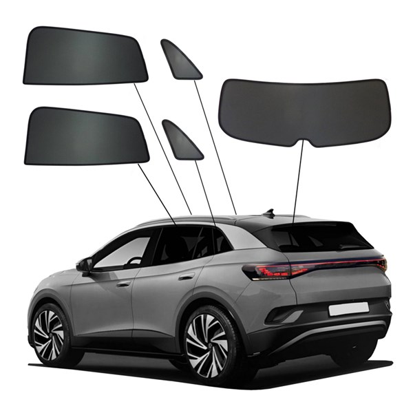 Aurinkosuojat SunClip VW ID.4 2020– 5 osaa taka musta E21, Takana SunClip