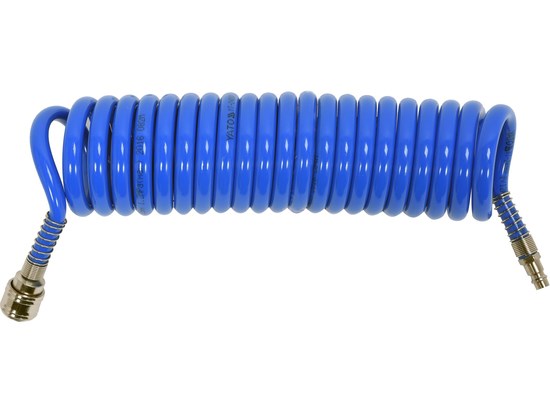 PU-spiralslang f&ouml;r tryckluft 8x12mm &ndash; 5m, bl&aring; YATO - 2307599