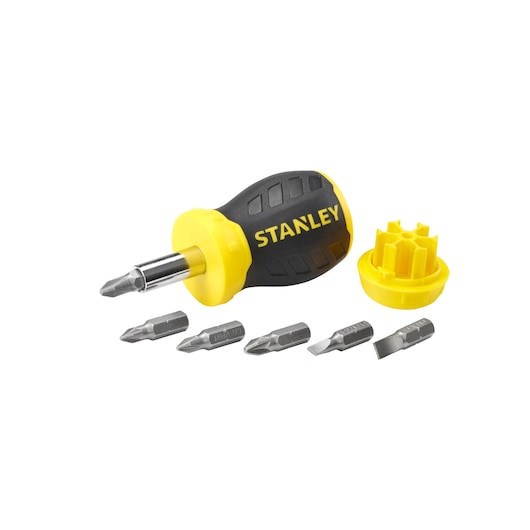 Lyhyt räikkäruuvimeisseli 6 kärjellä STANLEY Stanley