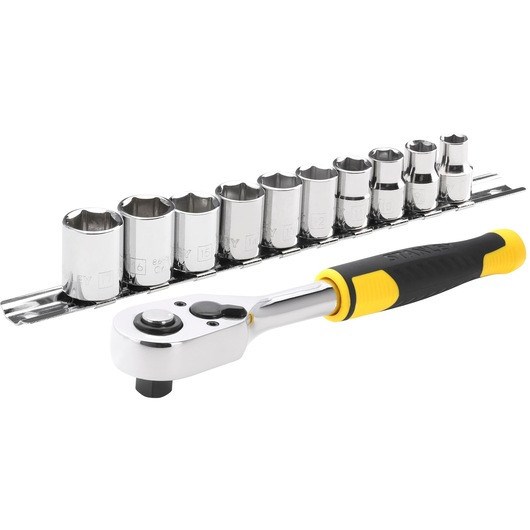 Räikkä- ja hylsysarja 3/8", 72-hampainen, 11 osaa STANLEY Stanley