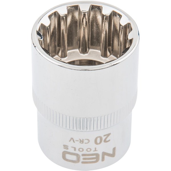 12-kulmainen hylsy 1/2" 20 mm NEO Neo