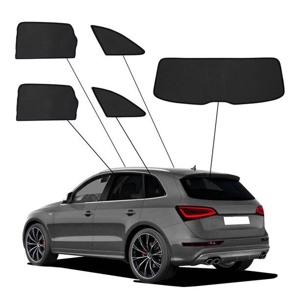Aurinkosuojat SunClip Audi Q5 2008–2019 5 osaa taka musta 8R, Tak SunClip