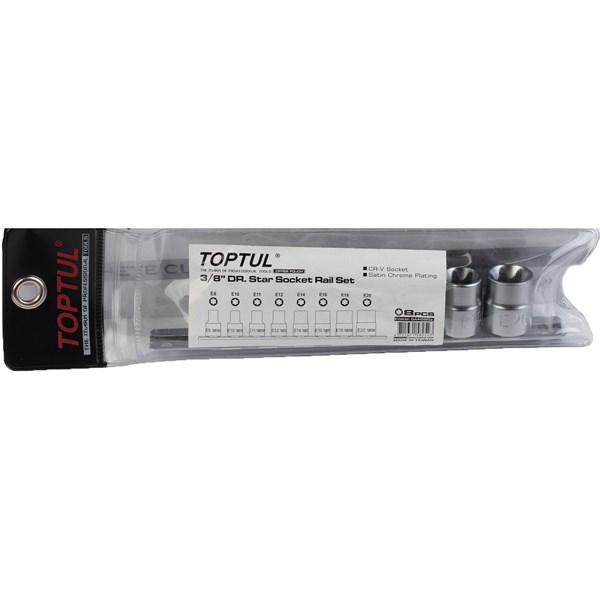 Hylsnyckelsats 3/8" 8 delar TOPTUL - 2362461