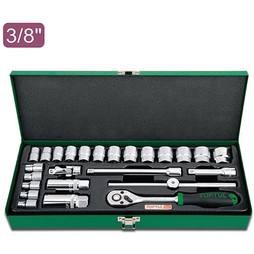 Hylsysarja 3/8" (25 osaa) TOPTUL Toptul