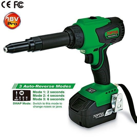 Niittipistooli harjaton 18V 2 akkua 11 800 N TOPTUL Toptul