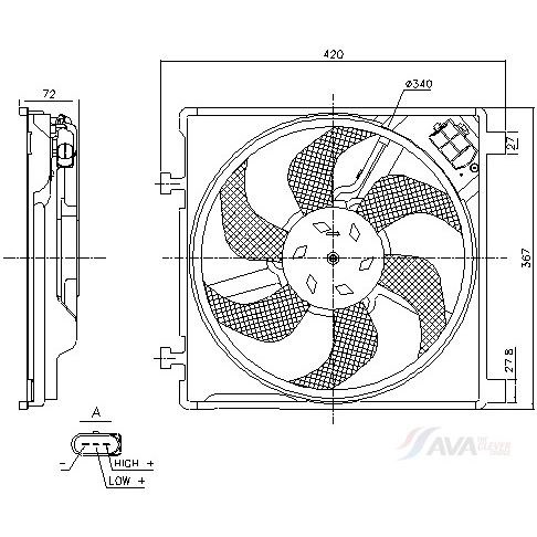 Tuuletin, moottorin jäähdytys 12V AVA QUALITY COOLING AVA QUALITY COOLING