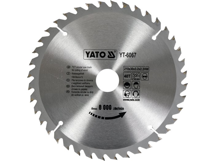 TCT-klinga f&ouml;r tr&auml; 210x40T x30 mm YATO - 2494830