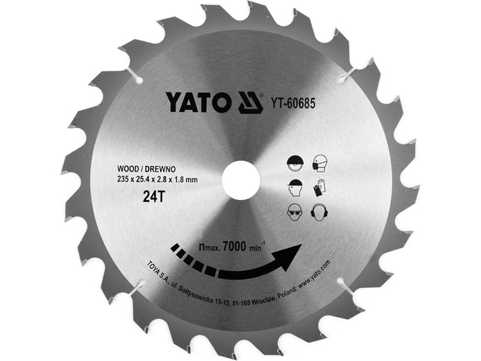 TCT-terä puulle 235x24T x25,4 mm YATO Yato