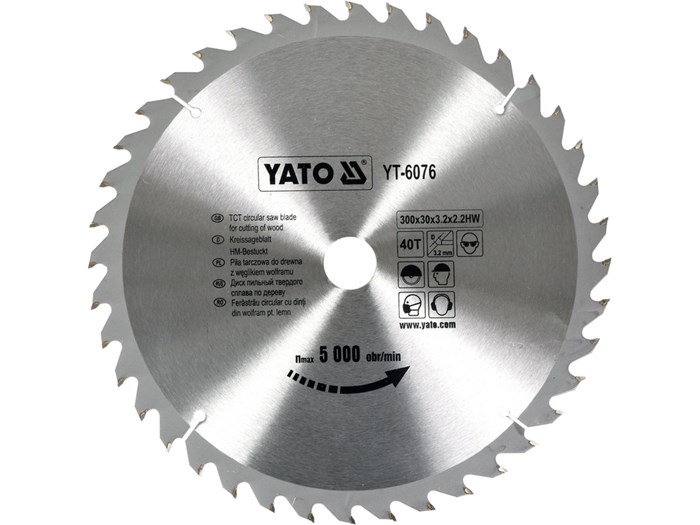 TCT-klinga f&ouml;r tr&auml; 300x40T x30 mm YATO - 2495585