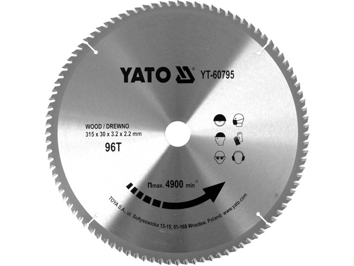 TCT-klinga f&ouml;r tr&auml; 315x96T x30 mm YATO - 2494834