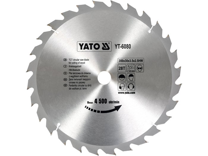 TCT-klinga f&ouml;r tr&auml; 350x28T x30 mm YATO - 2495216