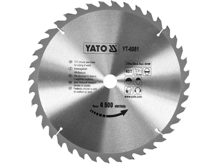 TCT-klinga f&ouml;r tr&auml; 350x40T x30 mm YATO - 2495271