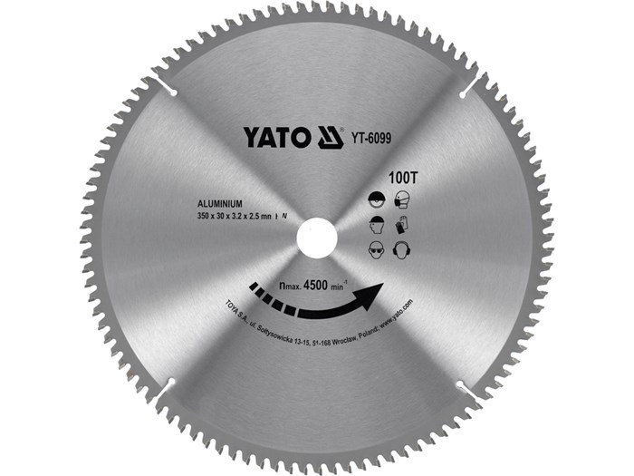 TCT-klinga f&ouml;r aluminium 350x30x100 mm YATO - 2494838