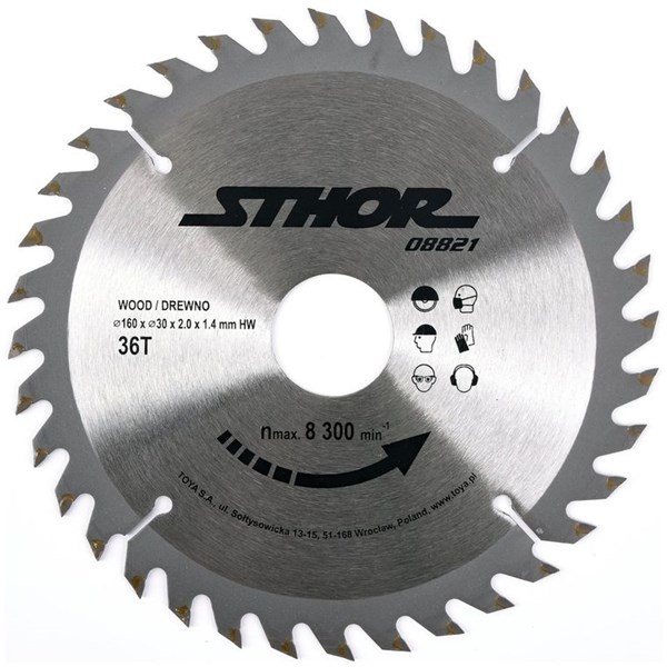 Kovametallisahanterä 160 mm 36T reikä 30 mm STHOR STHOR