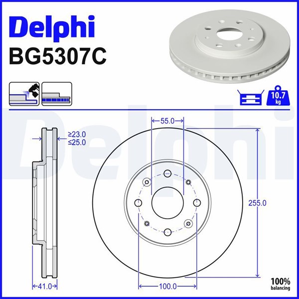 Jarrulevy Tuuletettu, Etuakseli DELPHI DELPHI