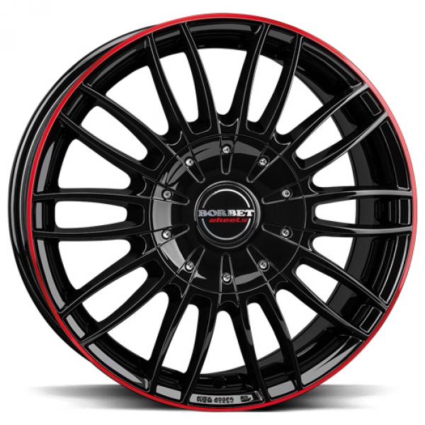 Borbet CW3 Black Glossy Red Ring Borbet