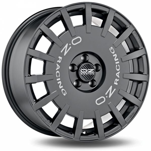 Oz Rally Racing Dark Graphite Silver Lettering OZ