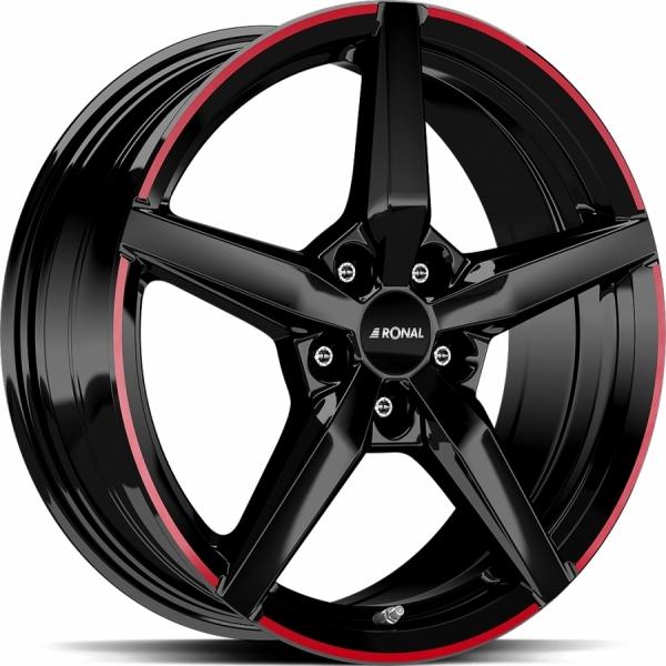 Ronal R69 MCR Jet Black Red rim RONAL