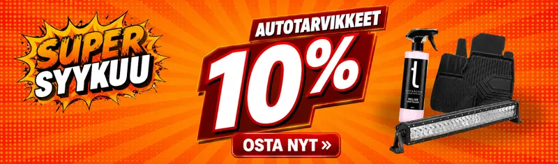 10 % alennus autotarvikkeet