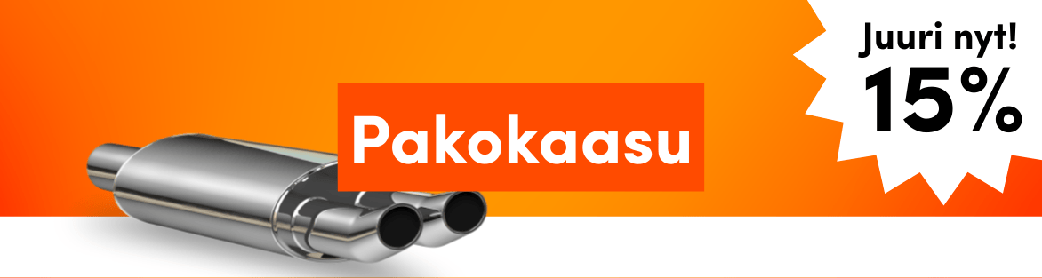 15% alennus pakokaasujärjestelmät