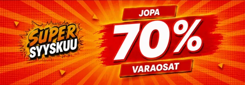Jopa 70 % alennus valituista varaosista