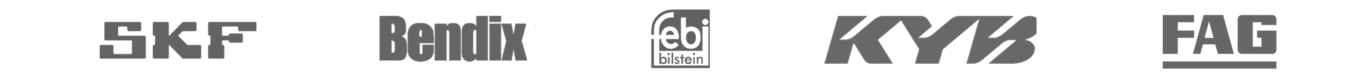 Autonosien valmistajien logot: SKF, Bendix, Febi Bilstein, KYB, FAG