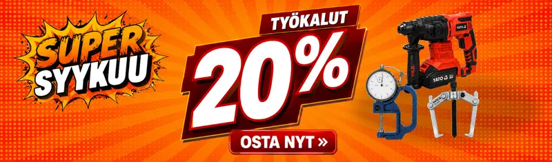 20 % alennus työkalut