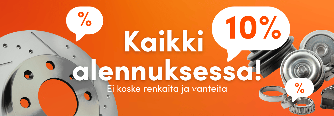 10% alennus kaikesta, Ei koske renkaita eikä vanteita